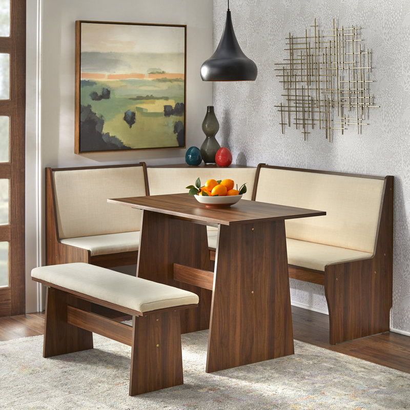 Loon Peak Jermaria 4 Person Breakfast Nook Dining Set Wayfair